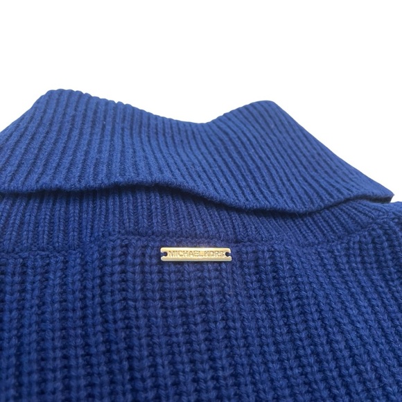 Michael Kors Women’s XL Thick Knit Turtleneck Sweater — Royal Blue Oversized - Picture 6 of 6